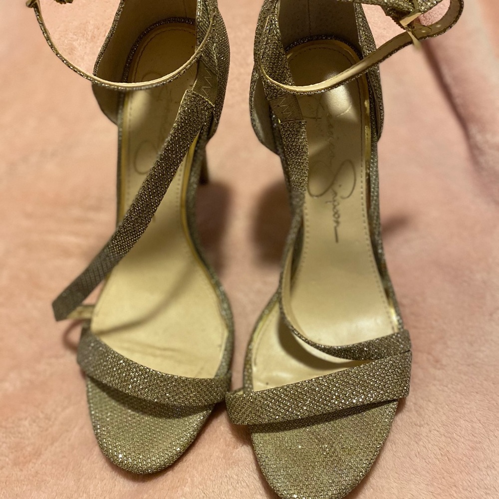 Jessica Simpson Gold heels